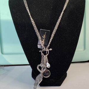 Cookie Lee Silver Love Charm Necklace